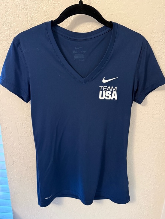 Nike Tops - Nike Navy Team USA Dri-FIT V‑Neck Short Sleeve Tee